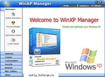 yamicsoft xp manager manager is a system utility that helps you optimize, tweak, and clean up